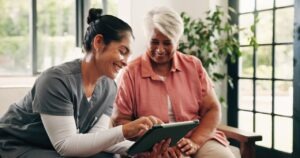 Skilled nursing facility staff routing inbound fax documents through Passport workgroup queues for admissions and clinical teams