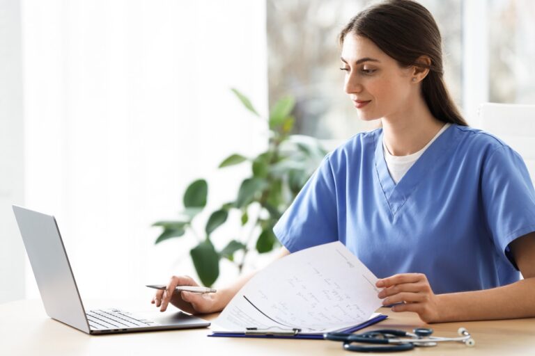 A medical billing team managing separate fax queues for multiple provider clients