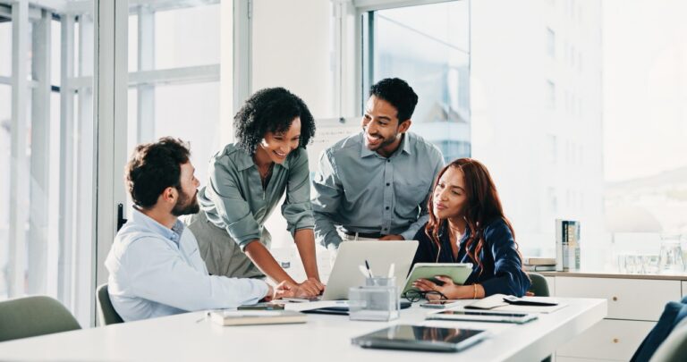 IT director comparing enterprise fax platform features on an evaluation checklist