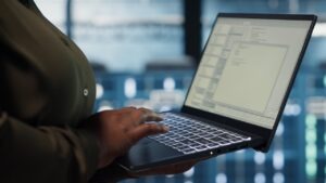 Compliance officer searching Passport's fax transmission audit trail using Enterprise Status Manager