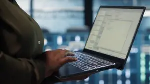 Compliance officer searching Passport's fax transmission audit trail using Enterprise Status Manager